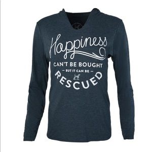Grounds and Hounds Long-sleeved Happiness Rescue Pup Shirt Navy